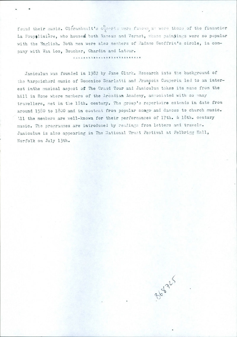 National Trust Concerts 1983 - Vintage Photograph