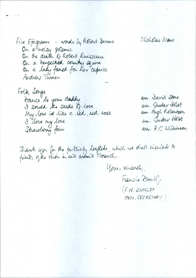 National Trust Concerts 1983 - Vintage Photograph