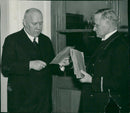 Johan Nilsson President receives the post of the caretaker - Vintage Photograph