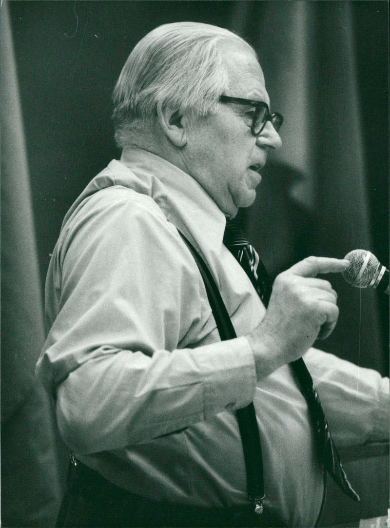 Swedish politician Gunnar Strang addresses - Vintage Photograph