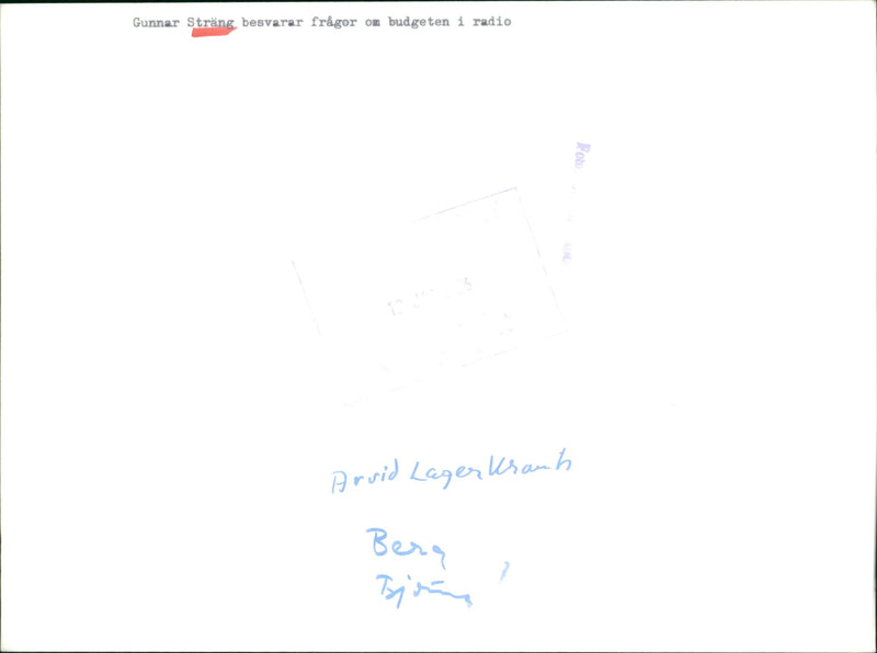 Swedish politician Gunnar Strang answers questions on radio - Vintage Photograph