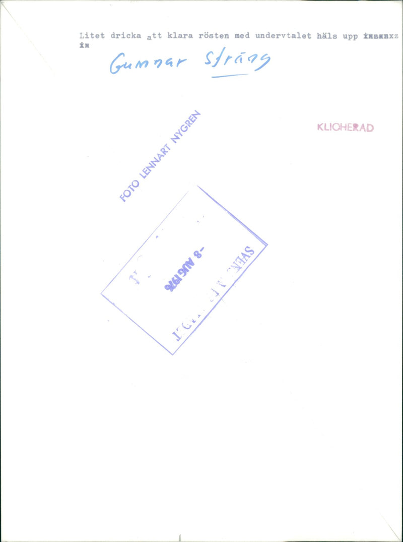 Swedish politician Gunnar Strang pouring drinks in the glass - Vintage Photograph