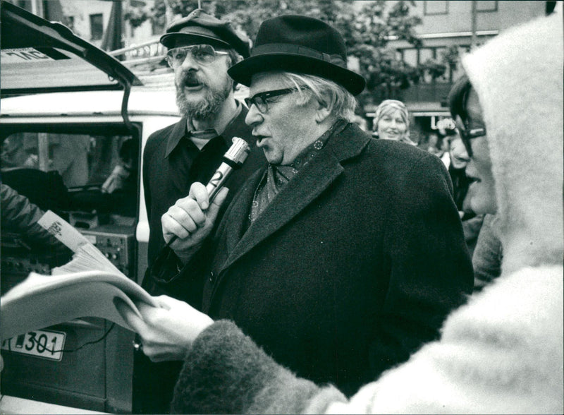 Swedish politician Gunnar Strang addresses - Vintage Photograph