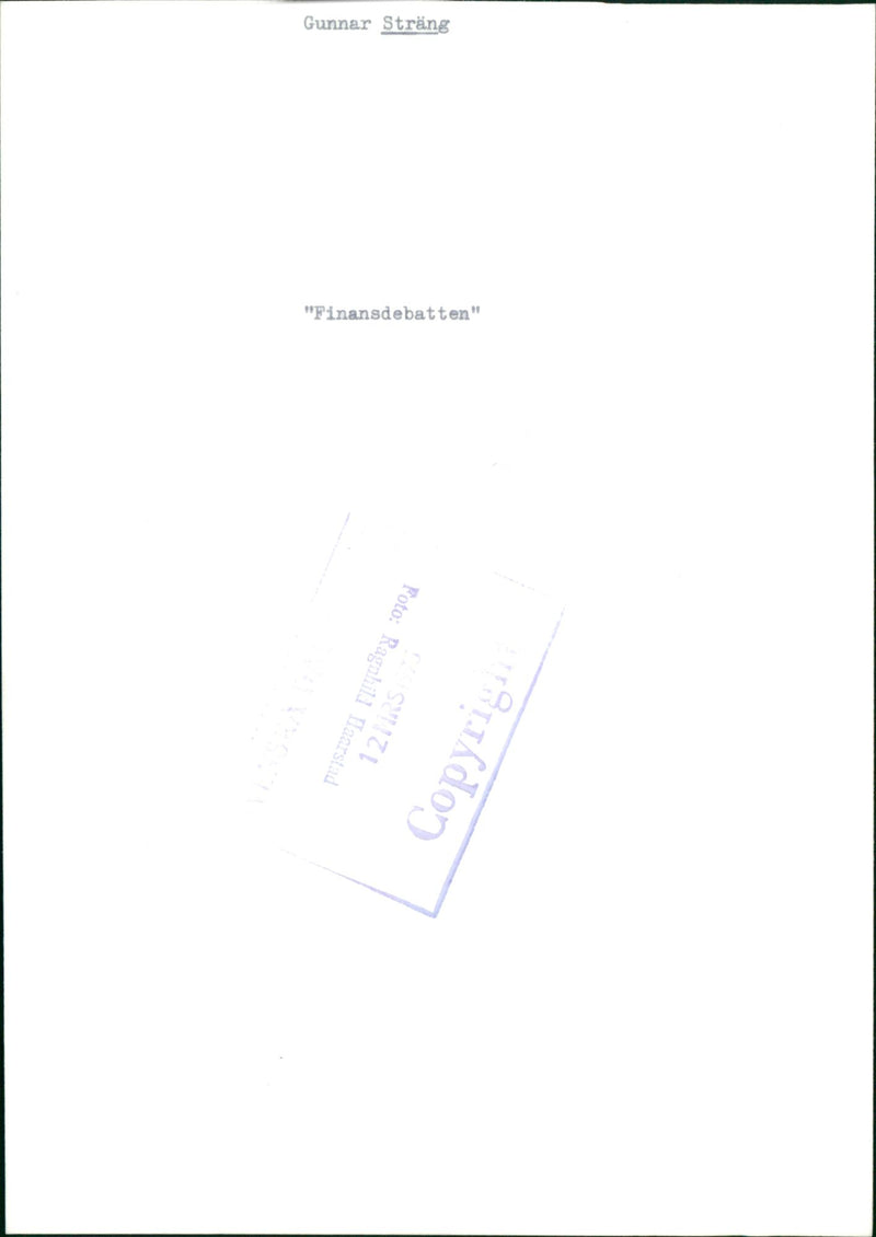 Swedish politician Gunnar Strang - Vintage Photograph