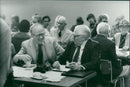 Swedish politician Gunnar Strang in chat with Knut Johansson - Vintage Photograph