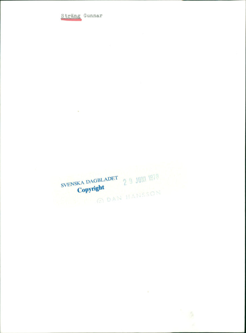 Swedish politician Gunnar Strang - Vintage Photograph