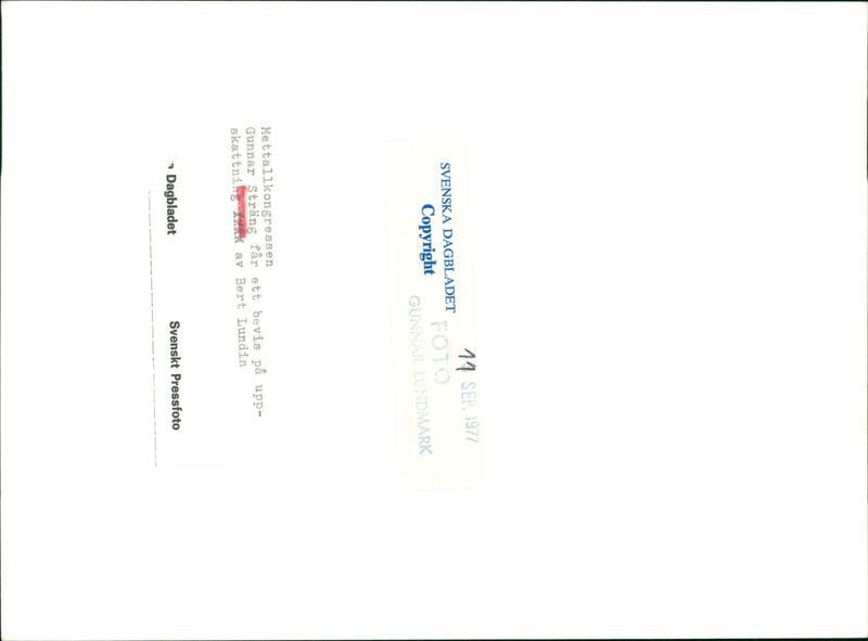 Swedish politician Gunnar Strang with Bert Lundin - Vintage Photograph