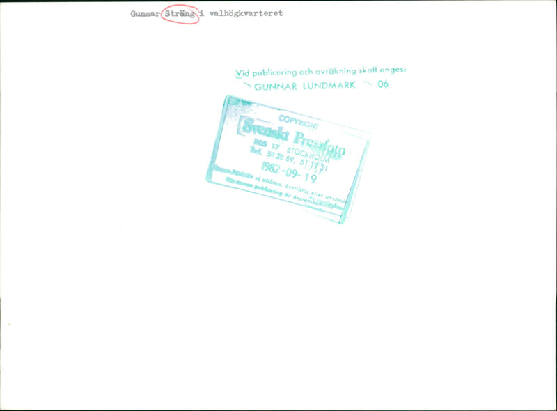 Swedish politician Gunnar Strang in the election headquarters - Vintage Photograph