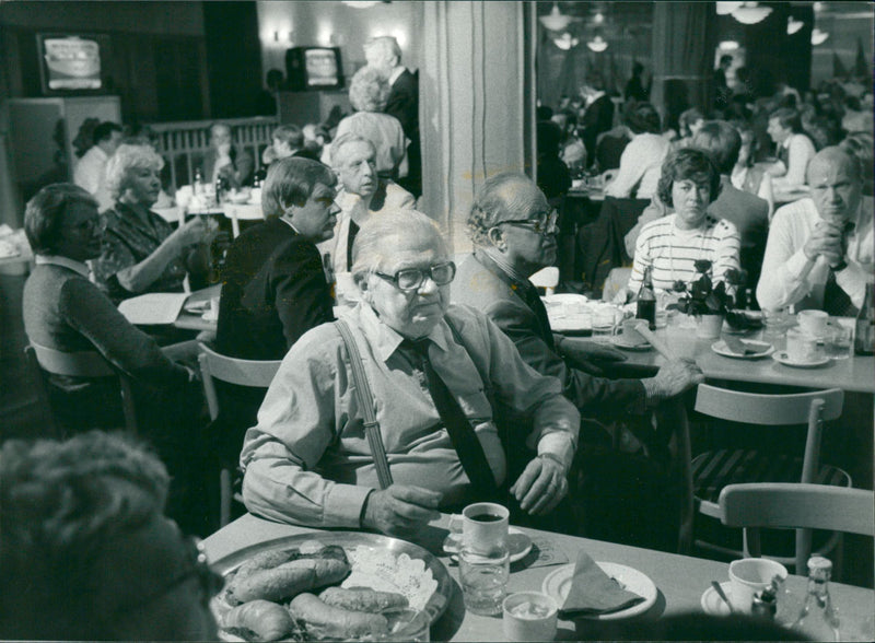 Swedish politician Gunnar Strang in the election headquarters - Vintage Photograph