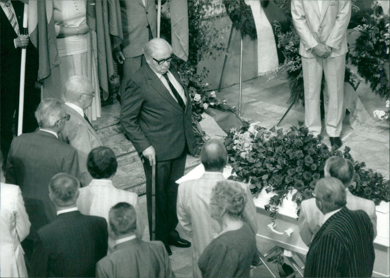 Swedish politician Gunnar Strang at John-Olof Persson's funeral - Vintage Photograph