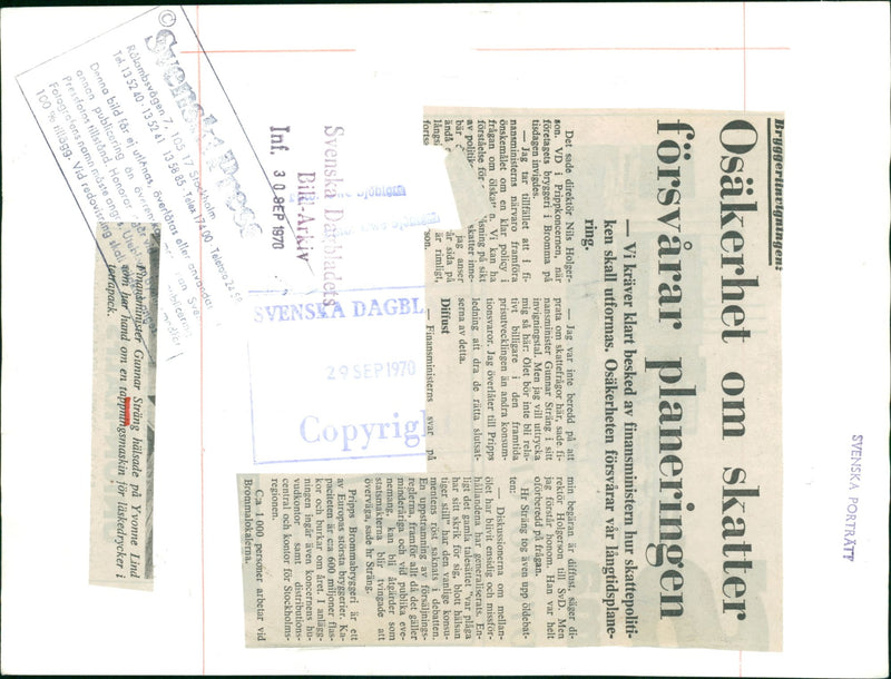 Swedish politician Gunnar Strang talks with a lady - Vintage Photograph