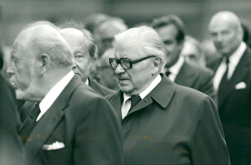 Swedish politician Gunnar Strang at Marcus Wallenberg's funeral - Vintage Photograph