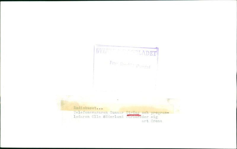 Swedish politician Gunnar Strang with radio host Olle Soderlund - Vintage Photograph