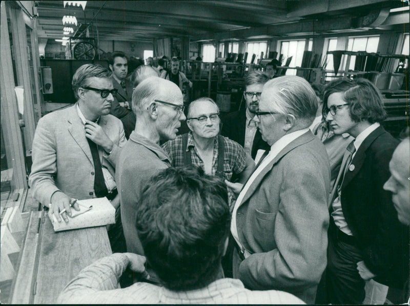 Swedish politician Gunnar Strang on Uvsunda rubber Art - Vintage Photograph