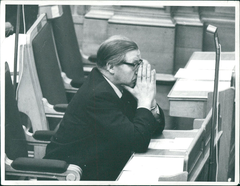 Swedish politician Gunnar Strang at Riksdag - Vintage Photograph