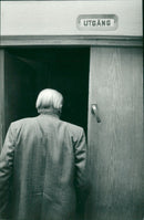 Swedish politician Gunnar Strang leaves Riksdag - Vintage Photograph