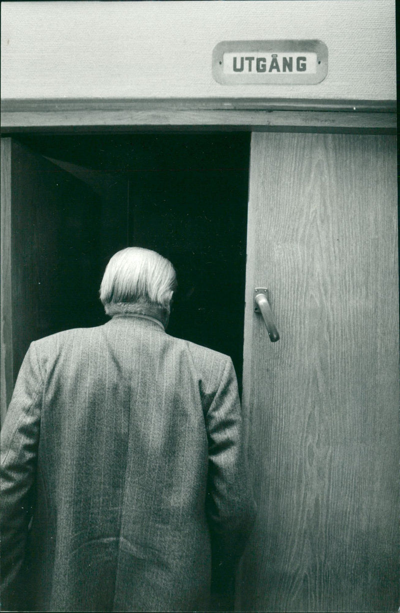 Swedish politician Gunnar Strang leaves Riksdag - Vintage Photograph
