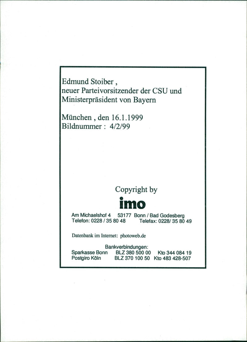 Edmund, Stoiber Politician - Vintage Photograph