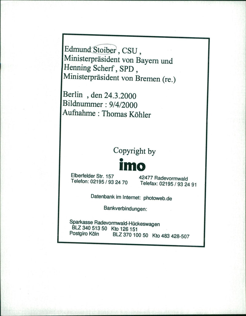 Edmund, Stoiber Politician - Vintage Photograph