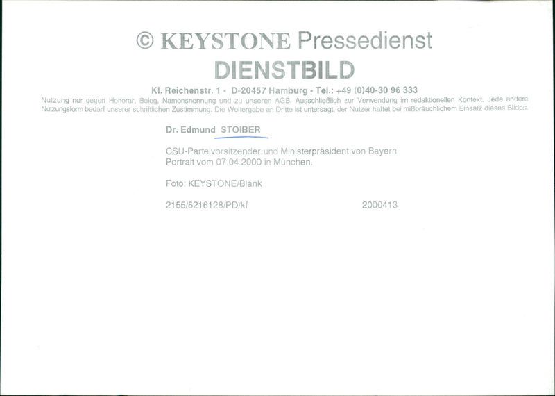 Edmund, Stoiber Politician - Vintage Photograph