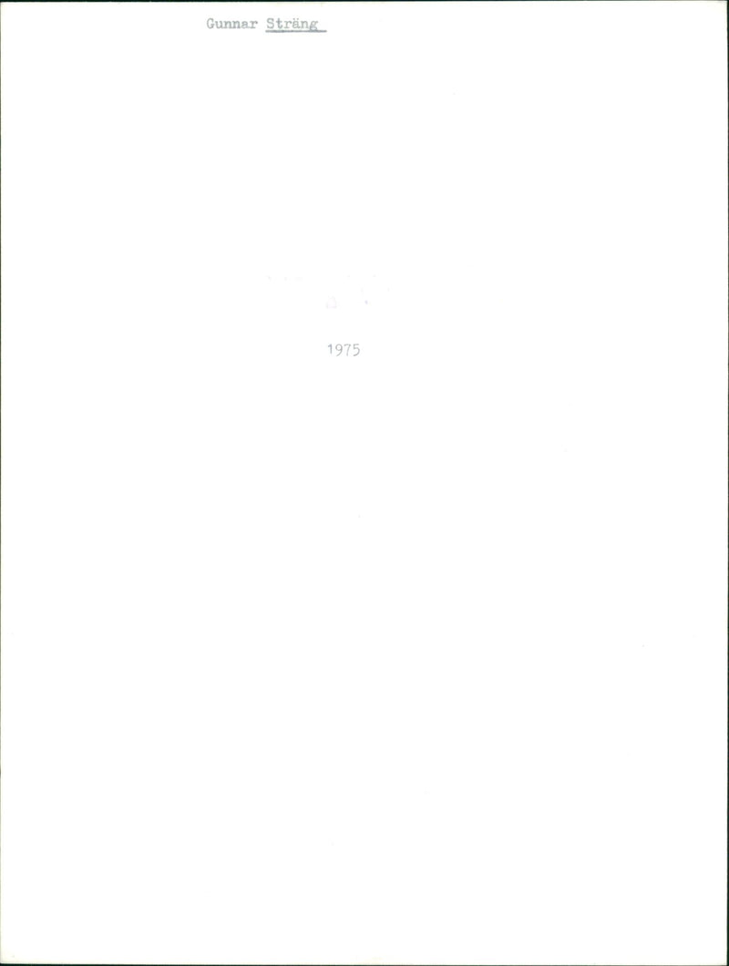 Gunnar Sträng - Vintage Photograph