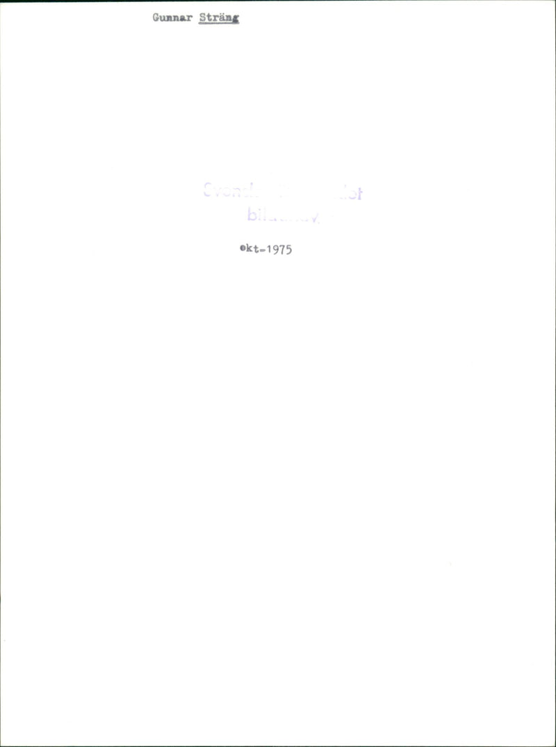 Gunnar Sträng - Vintage Photograph