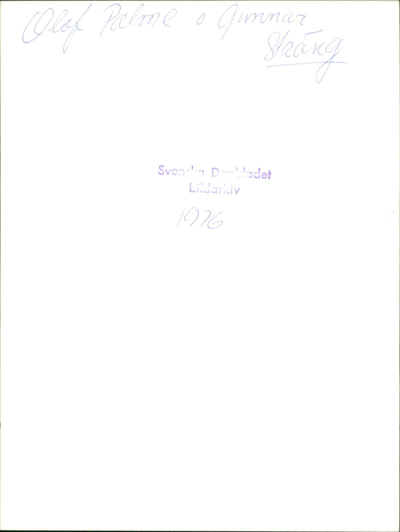 Gunnar Sträng and Olof Palme - Vintage Photograph