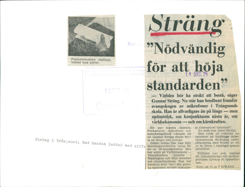 Gunnar Sträng - Vintage Photograph