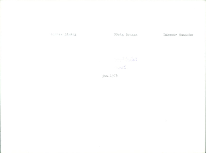 Gunnar Sträng, Gösta Bohman and Ingemar Mundebo - Vintage Photograph