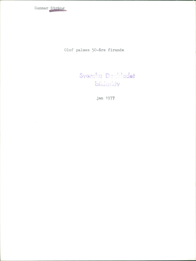 Gunnar Sträng and Olof Palme - Vintage Photograph