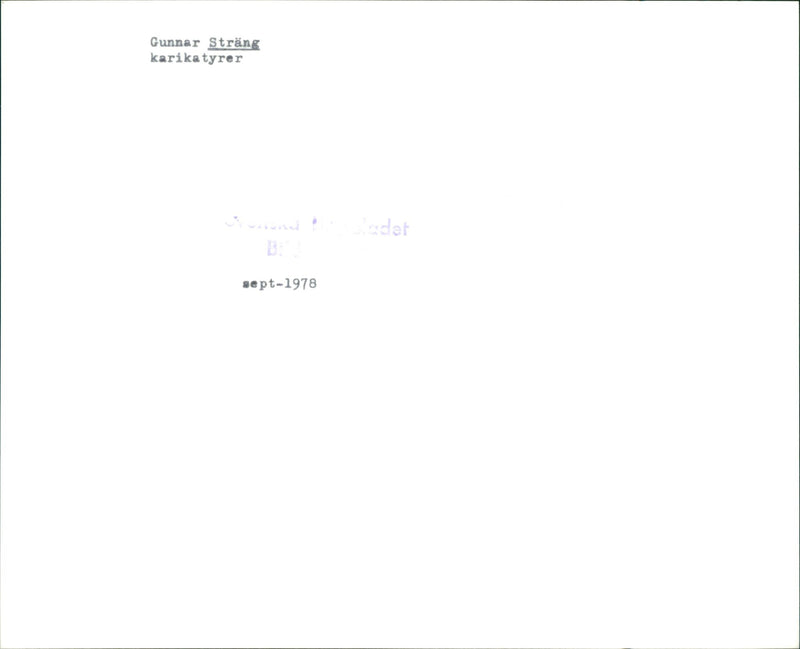 Gunnar Sträng - Vintage Photograph