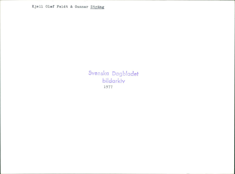 Gunnar Sträng and Kjell-Olof Feldt - Vintage Photograph