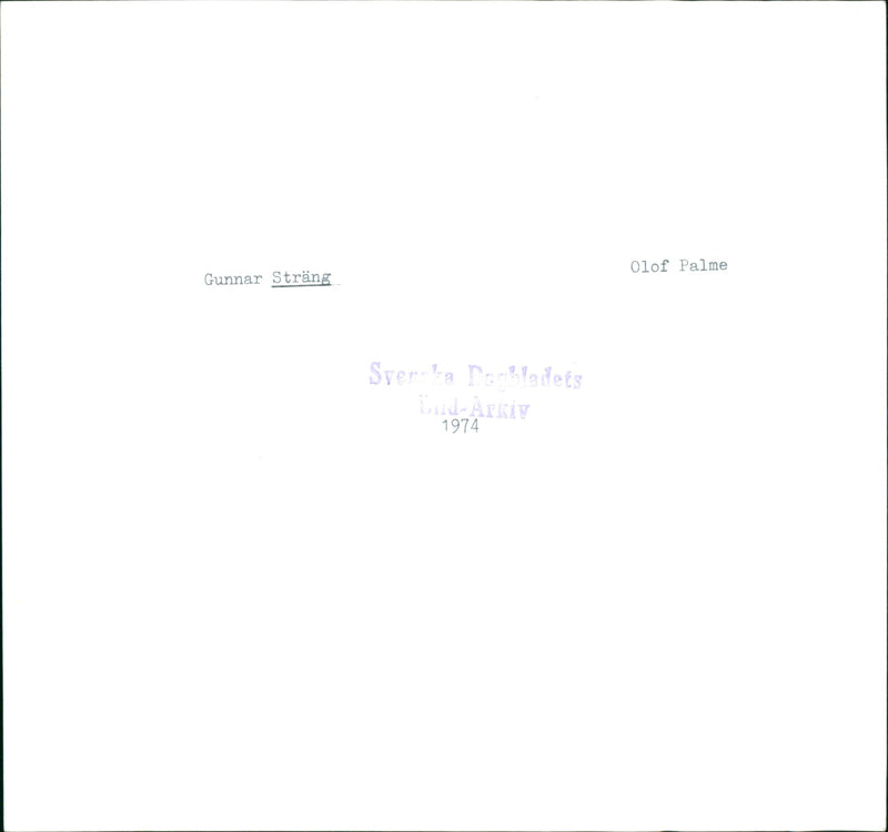 Gunnar Sträng and Olof Palme. - Vintage Photograph