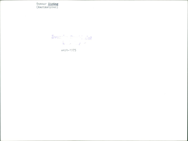 Gunnar Sträng - Vintage Photograph