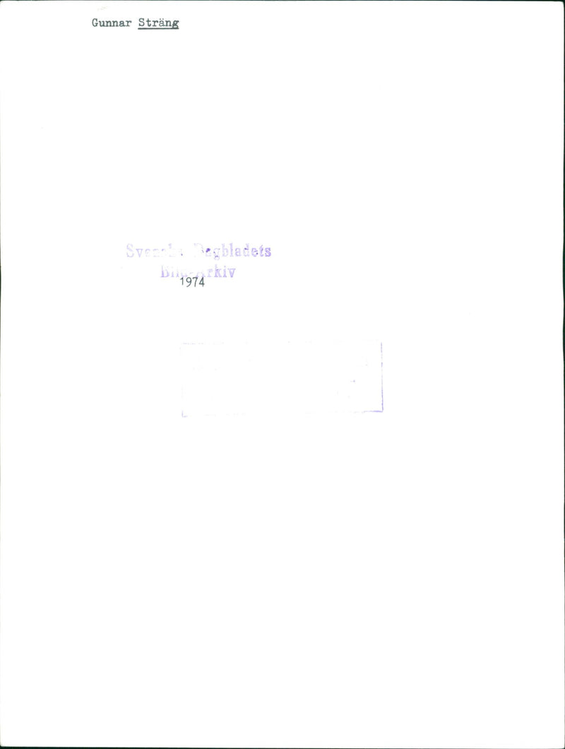 Gunnar Sträng - Vintage Photograph