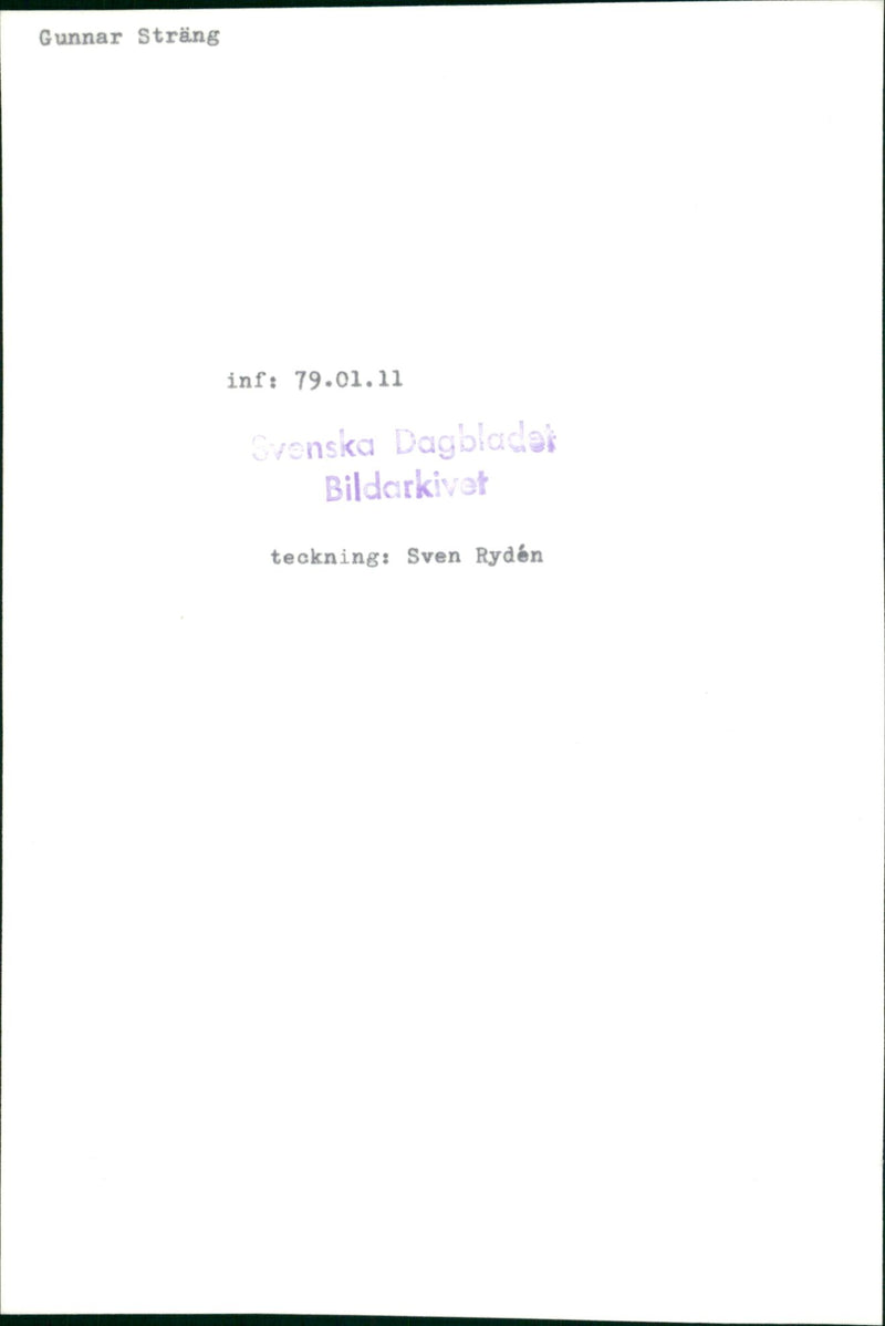 Gunnar Sträng - Vintage Photograph