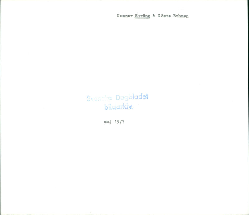 Gunnar Sträng and Gösta Bohman - Vintage Photograph