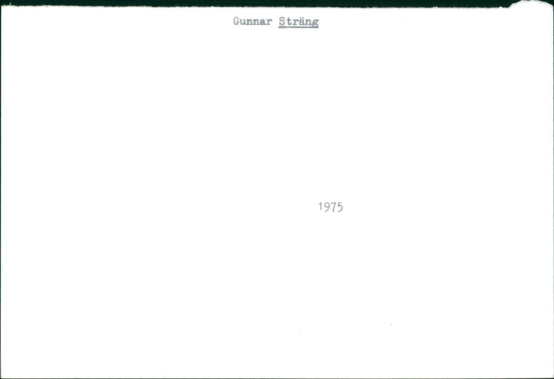 Gunnar Sträng - Vintage Photograph