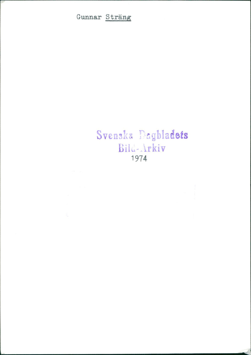 Gunnar Sträng - Vintage Photograph