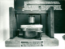 Model of Bell's first telephone in 1875 is displayed at the Telemuseum - Vintage Photograph