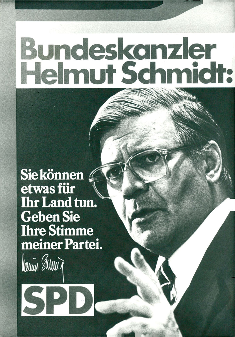 German politician Helmut Schmidt - Vintage Photograph