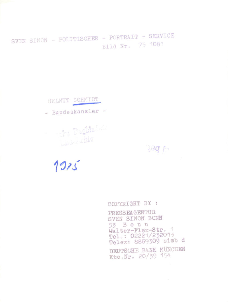 German politician Helmut Schmidt - Vintage Photograph