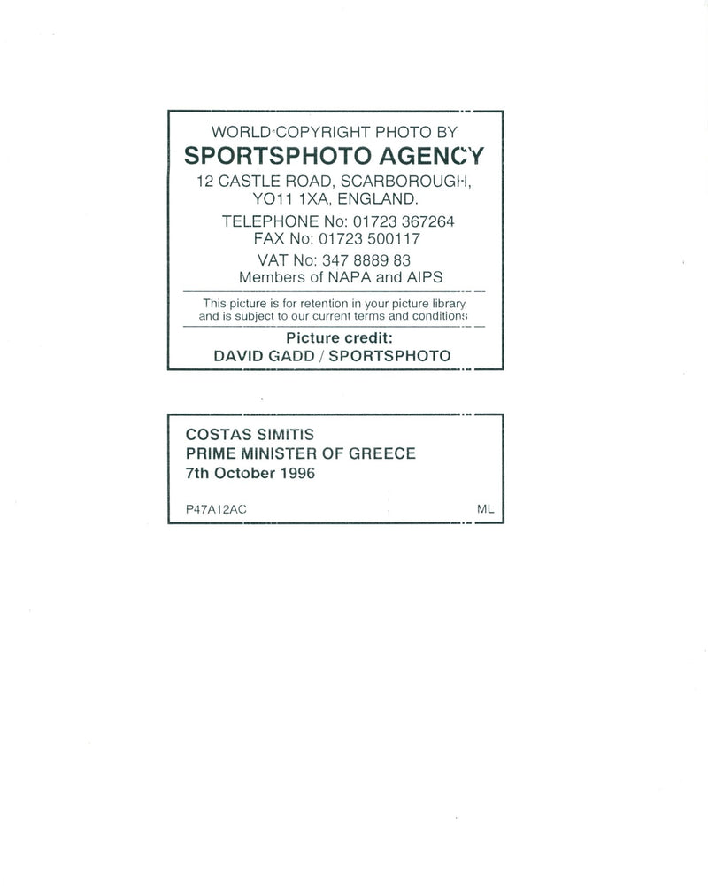 Simitis, Costas politician Grekland - Vintage Photograph