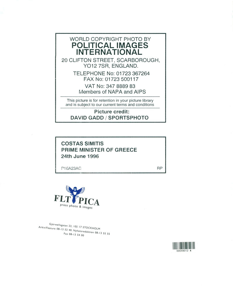 Simitis, Costas politician Grekland - Vintage Photograph