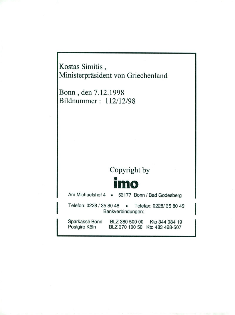 Simitis, Costas politician Grekland - Vintage Photograph