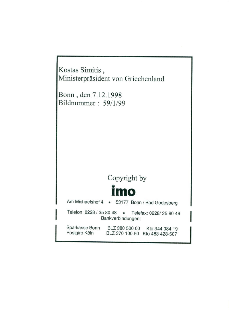 Simitis, Costas politician Grekland - Vintage Photograph