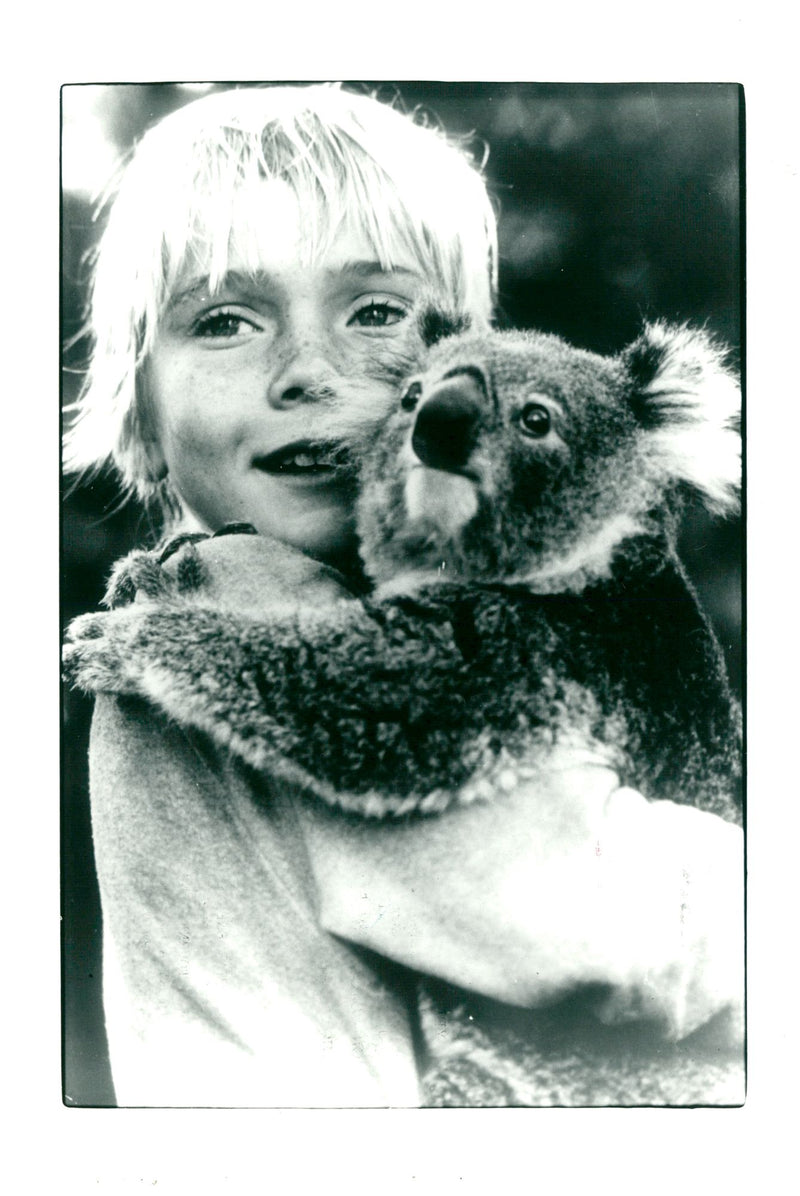 Ricky Schroder with a Koala - Vintage Photograph