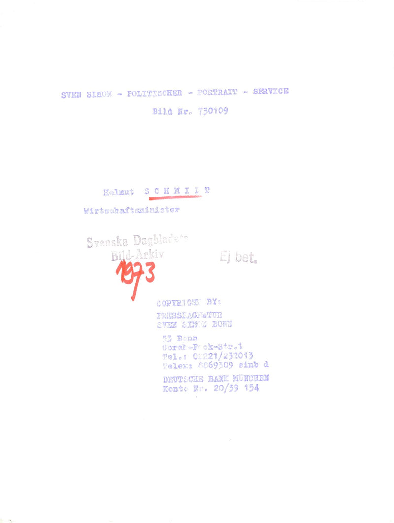 Helmut Schmidt - Vintage Photograph