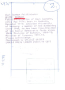 Helmut Schmidt - Vintage Photograph