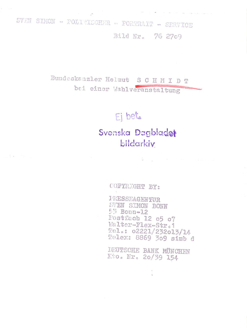 Helmut Schmidt - Vintage Photograph